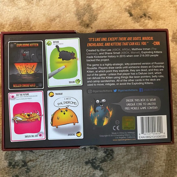 Exploding Kittens A Card Game Ages 7+ (2-5 players) - Picture 2 of 3